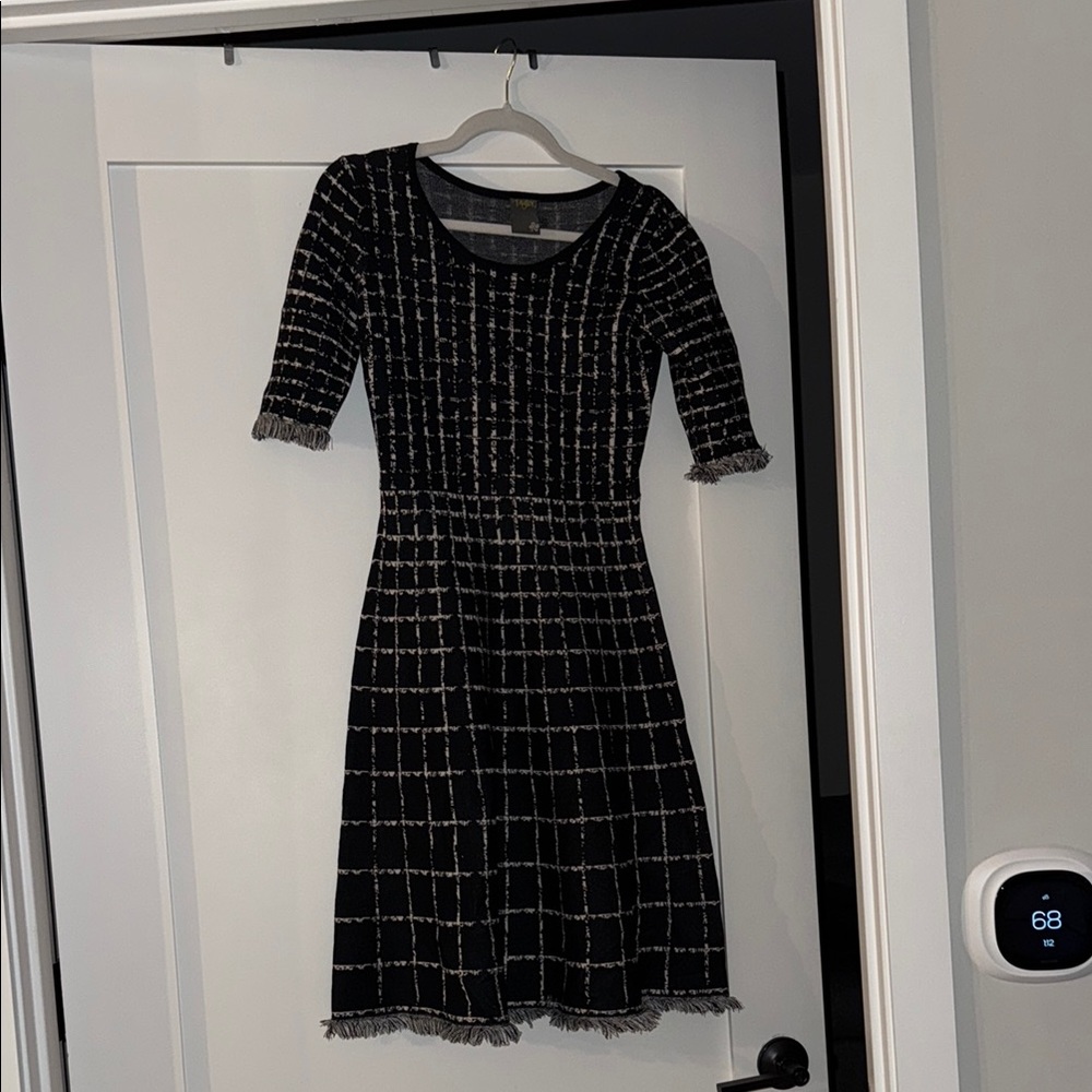 Elegant Black and White Checkered Dress